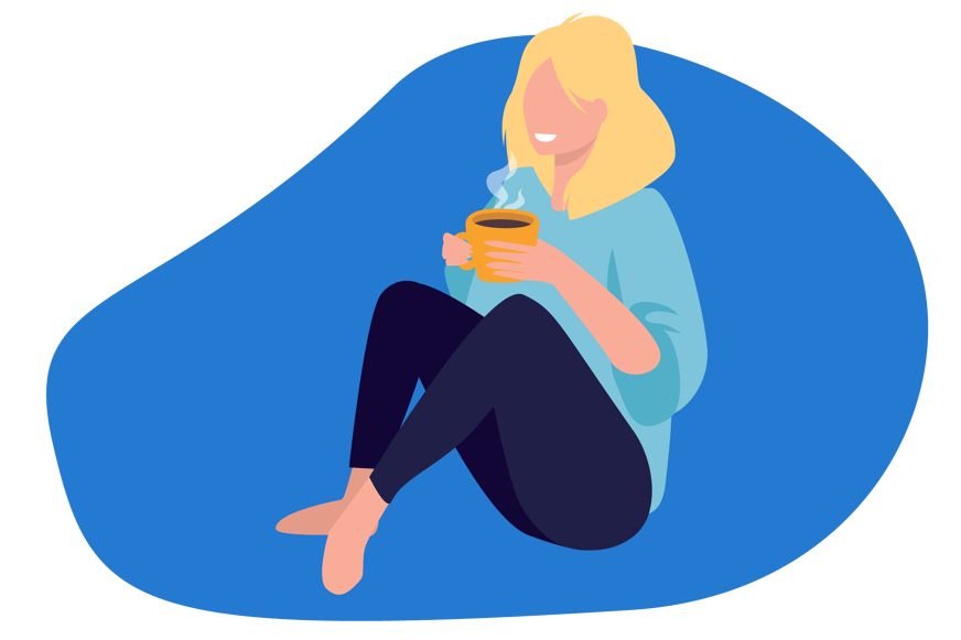 woman drinking hot tea